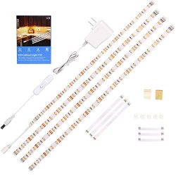 WOBANE LED Under Cabinet Lighting Kit,Flexible LED Ribbon Lights Bar,Under Counter Lights For Ki ...