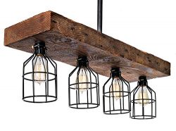 Farmhouse Lighting-Reclaimed Wood from Early-1900s-Rustic Lighting for Kitchen Island Lighting,  ...