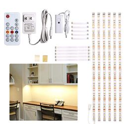 Under Counter Light, Dimmable LED Under Cabinet Lighting, 6 PCS LED Strip Light Bars with Remote ...