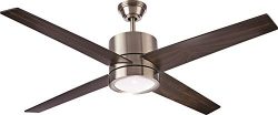 NOMA Ceiling Fan with Light | Reversible Maple or Distressed Walnut Blades | Dimmable with Remot ...