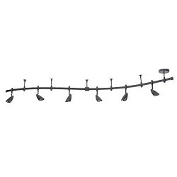 Globe Electric 59458 Flexigon 6-Light Flexible Track Lighting, 2X 42″ Rails, Black, Oval T ...