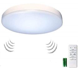 Premium 14″ Flush Mount LED Ceiling Light Fixture with Motion Sensor, Remote Control & ...