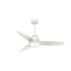 Casablanca Indoor Ceiling Fan with LED Light and remote control – Wisp 44 inch, White, 59286