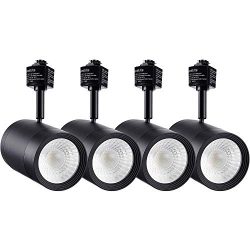 LEONLITE 17.5W (85W Eqv.) CRI 90+ LED Black Track Light Head, 1200lm, 38° Beam Angle Spotlight F ...