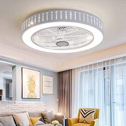 Ganeep LED Round Modern Ceiling Fan Lights Dining Room Bedroom Living Remote Control Fan Lamps I ...