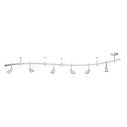 Globe Electric 59456 Flexigon 6-Light Flexible Track Lighting, 2X 42″ Rails, Silver, Oval  ...