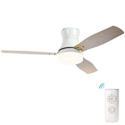 52 inch Ceiling Fan with LED Light and Remote Control, Indoor Ceiling Fans with Super Noiseless  ...