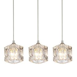 COTULIN Set of 3 Modern Cute Mini Crystal Pendant Light,Pendant Lighting Fixture for Living Room ...