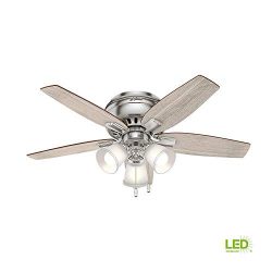 Hunter Echo Bluff 42 in. LED Indoor Brushed Nickel Flush Mount Ceiling Fan