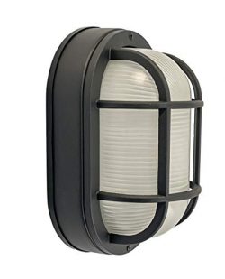 CORAMDEO Outdoor Large Oval LED Bulkhead Light, Flush Mount for Wall or Ceiling, Wet Location, B ...