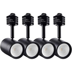 LEONLITE 8.5W (50W Eqv.) CRI 90+ LED Black Track Light Head, 550lm, 38° Beam Angle Spotlight Fix ...