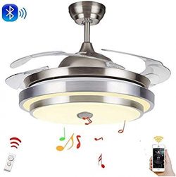 Tengchang 42″ LED Ceiling Fan Light Bluetooth speaker Remote control Warm Cool Natural Whi ...