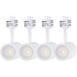 LEONLITE 4-Pack 8.5W (50W Eqv.) Integrated CRI90+ LED White Track Light Head, Dimmable 38° Spotl ...