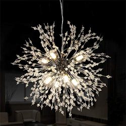 Ganeed Firework Chandeliers,LED Crystal Modern Pendant Lighting with 8 Lights,Stanless Steel Cei ...