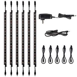 TORCHSTAR LED Safe Lighting Kit, (6) 12” Linkable Light Bars + Rocker Switch + UL Power Ad ...