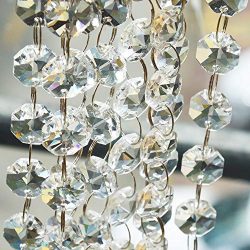 Crystal Beads for Chandelier Centerpieces 26.5-Ft Clear Glass Crystal Chandelier Beads Chain for ...