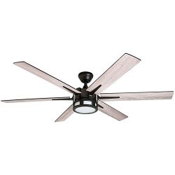 Honeywell 51036 Kaliza Modern LED Ceiling Fan with Remote Control, 6 Blade Large 56″, Espresso
