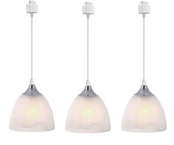 Kiven 3-Lights H-Type Track Light, Dimmable Track Mount Pendant Lighting Fixtures w/Frosted Whit ...