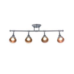 mirrea 30in Industrial Complete Track Kit 4 Lamp Shade Heads with GU10 Base Direction Adjustable ...