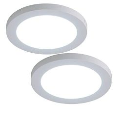 FINXIN LED Flush Mount Ceiling Light, 12W/18W Cool White 6000K Milk White Round Lighting Fixture ...