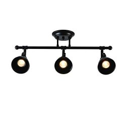 mirrea 22in Industrial Complete Track Kit 3 Lamp Shade Heads with GU10 Base Direction Adjustable ...