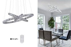 KAI Crystal Chandelier Island Pendant Light Dimmable with Remote Control Temperature Adjustable  ...