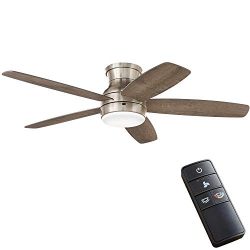 Home Decorators Collection Ashby Park 52 in. Integrated LED Brushed Nickel Ceiling Fan with Ligh ...