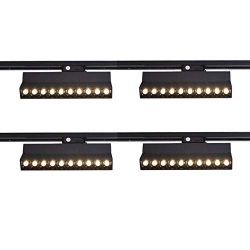 mirrea 20W Dimmable LED Array Track Lighting Heads Black Painted Compatible with Single Circuit  ...