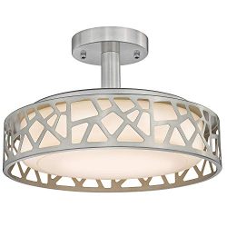 14inch Semi-Flush Mount Ceiling Light, VICNIE 20W Dimmable Close to Ceiling Light Fixture, LED 3 ...