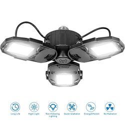 80W LED Garage Lights, Deformable Garage Light with 3 Adjustable Wings, 8000LM, E26 LED Shop Lig ...