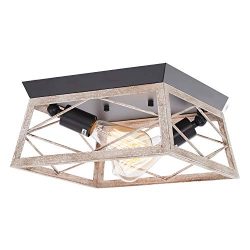 HMVPL Flush Mount Close to Ceiling Light, Farmhouse Industrial Lighting Fixtures Mini Ceiling La ...