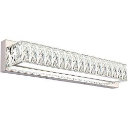 ZUZITO Crystal Bathroom Vanity Lighting Fixtures 7500 Modern LED Vanity Lights Over Mirror White ...