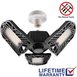 LED Garage Lights 60W Garage Lighting, 6000LM, 6000K LED Garage Ceiling Light Fixtures, LED Shop ...