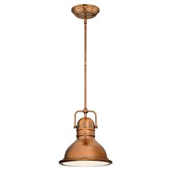 Westinghouse Lighting 63084A Boswell One-Light LED Indoor Mini Pendant, Washed Copper Finish wit ...