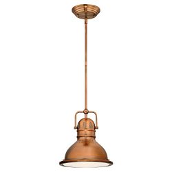 Westinghouse Lighting 63084A Boswell One-Light LED Indoor Mini Pendant, Washed Copper Finish wit ...