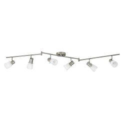 allen + roth allen + roth 6-Light 69.9-in Brushed Steel Dimmable Standard Track bar Light kit Fi ...