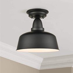 Farmhouse Matte Black Ceiling Light Fixture Rustic Barn Flush Mount Ceiling Lights