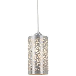 Popity home Modern Length Adjustable Hanging Dining Room Silver Linear Pendant Light, One-Light  ...