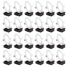 Sunco Lighting 24 Pack 6 Inch Slim LED Downlight with Junction Box, 14W=100W, 850 LM, Dimmable,  ...