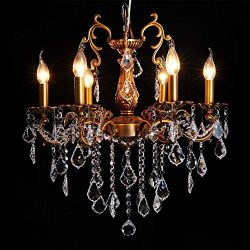 MEEROSEE Crystal Chandeliers Contemporary Chandelier Island Lighting 6 Lights Candle Pendant Cei ...